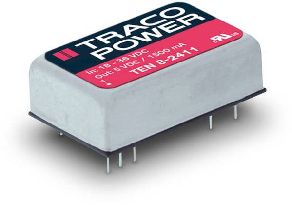 TracoPower TEN 8-2412 DC/DC-Wandler, Print 24 V/DC 12 V/DC 665 mA 8 W Anzahl Ausgänge: 1 x Inhalt 1 St.
