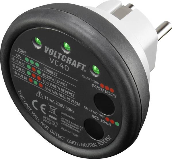 VOLTCRAFT VC40 Steckdosentester CAT II 300 V
