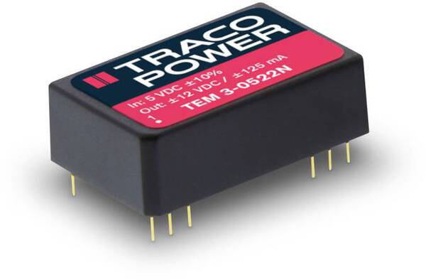 TracoPower TEM 3-0522N DC/DC-Wandler, Print 5 V/DC 12 V/DC, -12 V/DC 125 mA 3 W Anzahl Ausgänge: 2 x Inhalt 1 St.