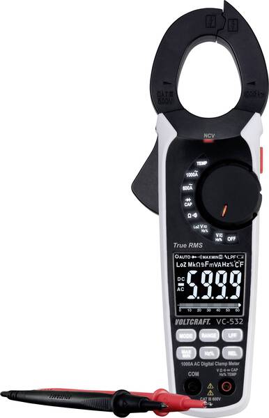 VOLTCRAFT VC-532 Stromzange digital CAT III 600 V Anzeige (Counts): 6000