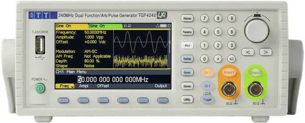 Aim TTi TGF4242 Funktionsgenerator netzbetrieben 1 µHz - 240 MHz 2-Kanal Arbiträr, Dreieck, Puls, Sinus, Rechteck, Raus