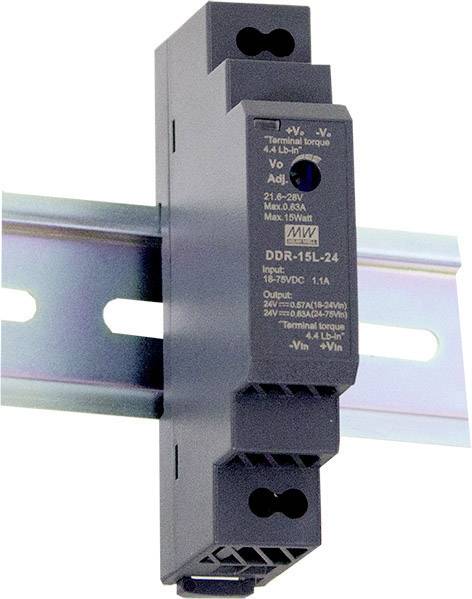 Mean Well DDR-15G-5 Hutschienen-DC/DC-Wandler (DIN-Rail) 5 V/DC 3 A 15 W Anzahl Ausgänge:1 x Inhalt 1 St.