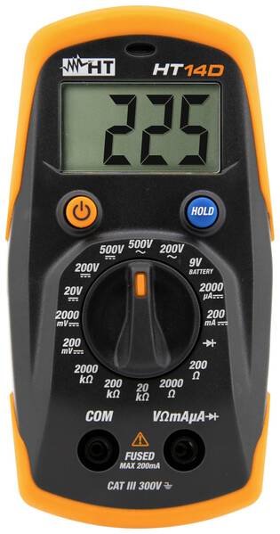 HT Instruments HT14D Hand-Multimeter digital CAT II 600 V, CAT III 300 V Anzeige (Counts): 2000