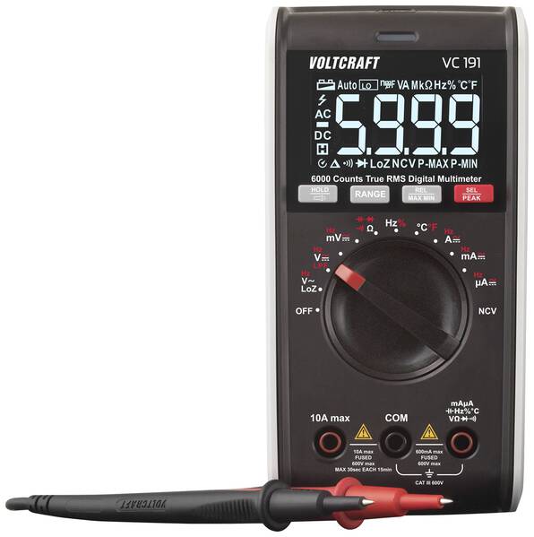 VOLTCRAFT VC191 Hand-Multimeter kalibriert (ISO) digital CAT III 600 V Anzeige (Counts): 6000