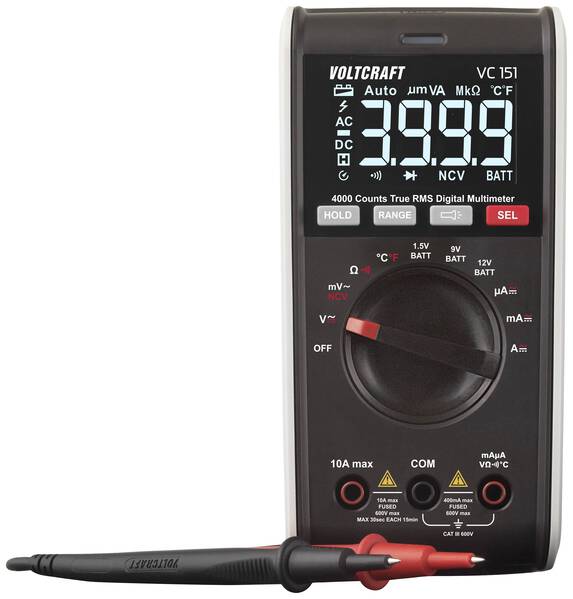 VOLTCRAFT VC151 Hand-Multimeter kalibriert (ISO) digital CAT III 600 V Anzeige (Counts): 4000