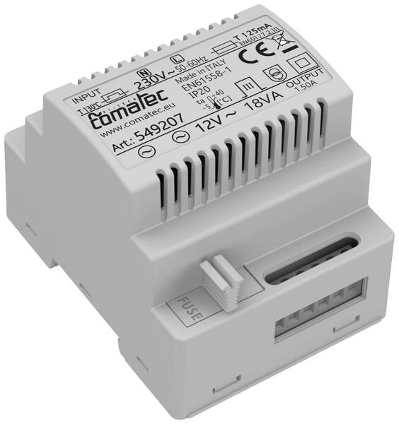 Comatec TBD201812F4 Hutschienen-Netzteil (DIN-Rail) 12 V/AC 1.5 A 18 VA Inhalt 1 St.