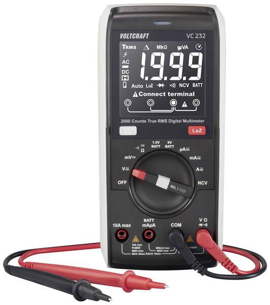 VOLTCRAFT VC232 Hand-Multimeter digital CAT III 600 V Anzeige (Counts): 2000