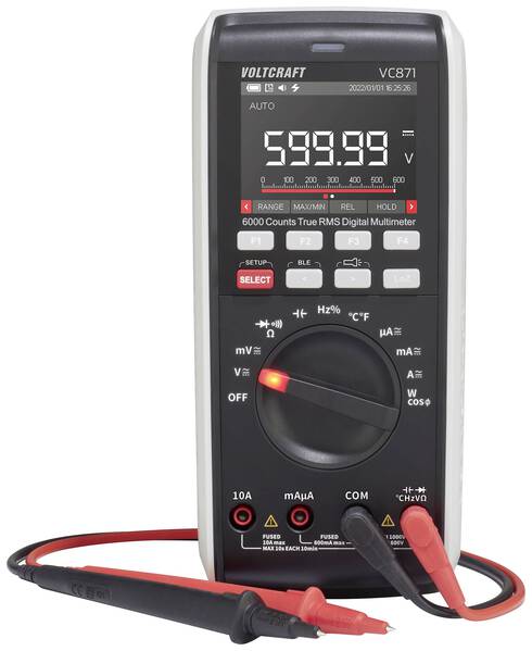 VOLTCRAFT VC871 Hand-Multimeter digital Datenlogger CAT III 1000 V, CAT IV 600 V Anzeige (Counts): 60000