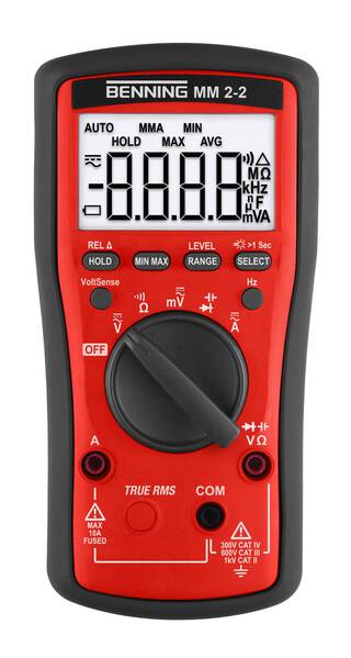 Benning MM 2-2 Hand-Multimeter digital CAT III 600 V, CAT IV 300 V Anzeige (Counts): 6000