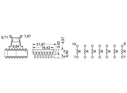Bourns 4116R-1-331LF Widerstandsnetzwerk 330 Ω THT DIP-16 0.25 W 1 St.