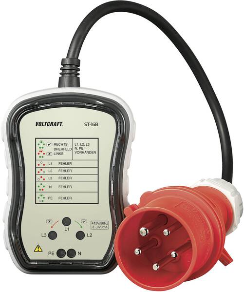 VOLTCRAFT ST-16B Steckdosentester Optisch