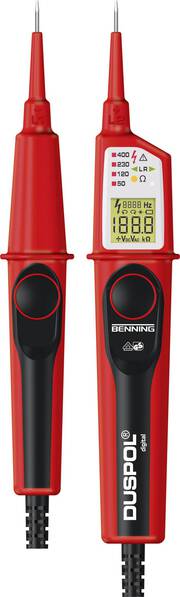 Benning DUSPOL digital Zweipoliger Spannungsprüfer kalibriert (ISO) CAT III 1000 V, CAT IV 600 V LCD, Vibration, Akustik