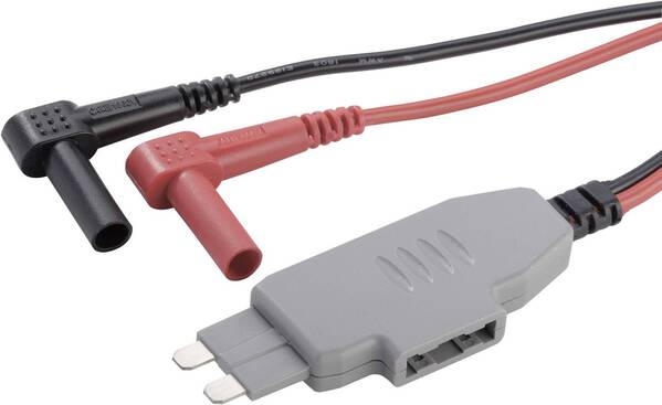 VOLTCRAFT MS-4 Messadapter Stecker-Flachsicherung - Lamellenstecker 4 mm Isolierhülse Schwarz, Rot