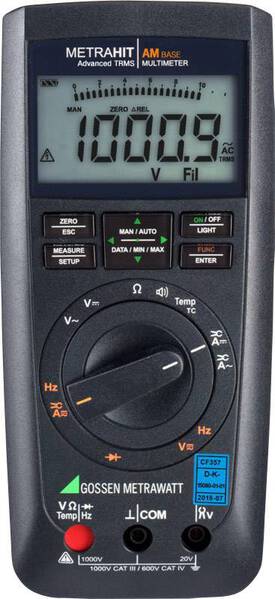 Gossen Metrawatt METRAHIT AM BASE Hand-Multimeter kalibriert (DAkkS-akkreditiertes Labor) digital CAT III 1000 V, CAT I