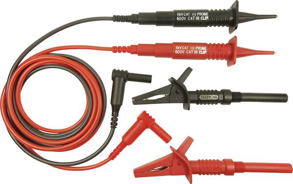 Cliff CIH3007 Sicherheits-Messleitungs-Set Stecker 4 mm Prüfspitze 1.50 m Rot, Schwarz 1 St.