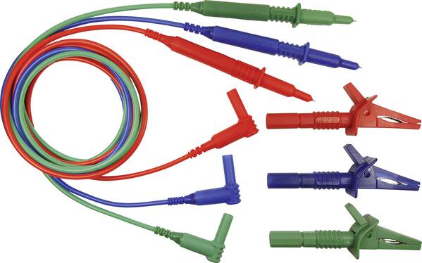 Cliff CIH29917 Sicherheits-Messleitungs-Set Stecker 4 mm Prüfspitze 1.50 m Blau, Grün, Rot 1 St.