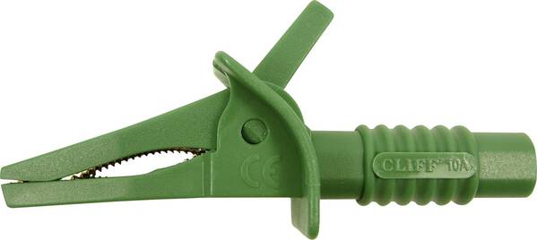 Cliff FCR7942 Sicherheits-Abgreifklemme Steckanschluss 4 mm CAT II 1000 V, CAT III 600 V Grün