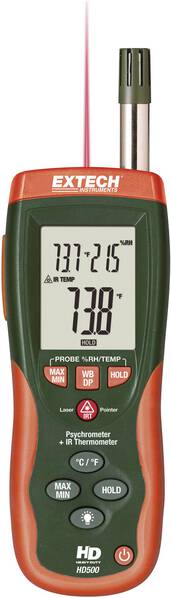 Extech HD-500 Luftfeuchtemessgerät (Hygrometer) 0 % rF 100 % rF Taupunkt-/Schimmelwarnanzeige