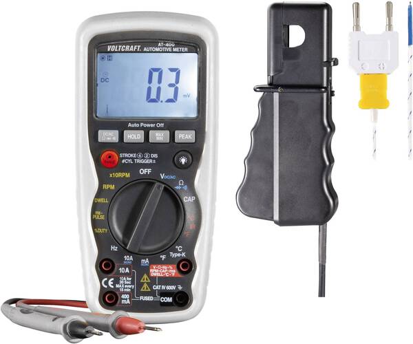 VOLTCRAFT AT-400 Hand-Multimeter digital KFZ-Messfunktion CAT IV 600 V Anzeige (Counts): 4000