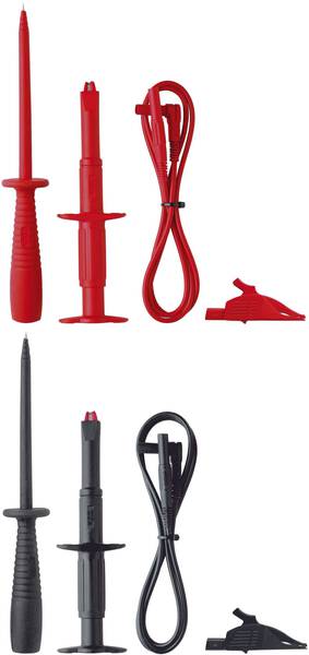 Benning TA 3 Sicherheits-Messleitungs-Set Lamellenstecker 4 mm Lamellenstecker 4 mm 1.00 m Rot, Schwarz 1 Set