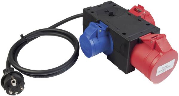 Benning 044147 Messadapter Schutzkontakt-Stecker - CEE-Cara-Kupplung, CEE-Kupplung Rot, Blau