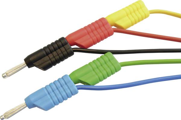 VOLTCRAFT MS 4250S Messleitungs-Set Lamellenstecker 4 mm Lamellenstecker 4 mm 1.00 m Rot, Schwarz, Blau, Grün, Gelb 1 St