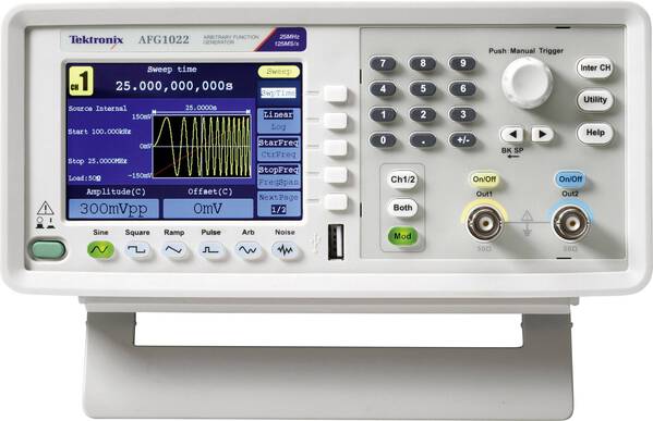 Tektronix AFG1022 Funktionsgenerator netzbetrieben 0.000001 Hz - 25 MHz 2-Kanal Arbiträr, Dreieck, Puls, Rechteck, Sinu