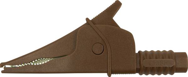 Cliff Croc Clip Sicherheits-Abgreifklemme Steckanschluss 4 mm CAT III 1000 V Braun