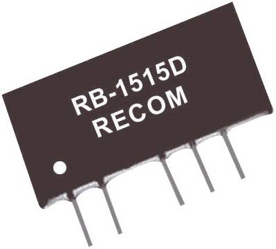 RECOM RB-1205D DC/DC-Wandler, Print 12 V/DC 5 V/DC, -5 V/DC 100 mA 1 W Anzahl Ausgänge: 2 x Inhalt 1 St.