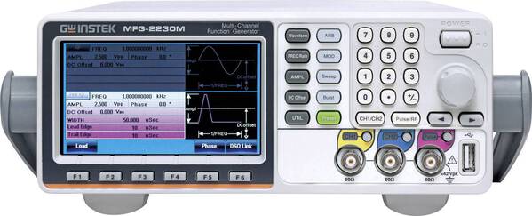 GW Instek MFG-2230M Funktionsgenerator netzbetrieben 1 µHz - 30 MHz 2-Kanal Arbiträr, Sinus, Rechteck, Dreieck, Puls