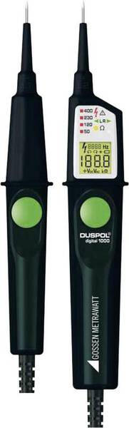 Gossen Metrawatt DUSPOL digital 1000 Zweipoliger Spannungsprüfer CAT III 1000 V, CAT IV 600 V LCD, LED, Vibration, Akus