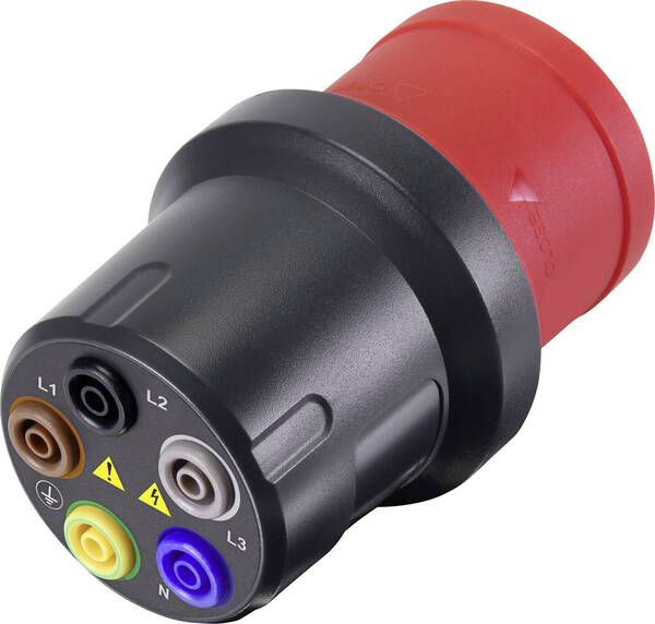 VOLTCRAFT VMA-3L 32 Messadapter CEE-Stecker 32 A 5polig - Buchse 4 mm Dunkelgrau, Rot