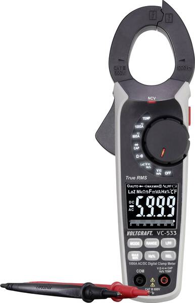 VOLTCRAFT VC-533 Stromzange kalibriert (ISO) digital CAT III 600 V Anzeige (Counts): 6000