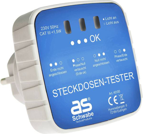 AS Schwabe 45100 Steckdosentester Optisch