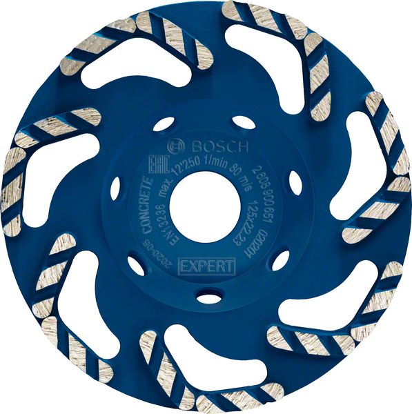BOSCH EXPERT Concrete Diamanttopfscheibe, 125 x 22,23 x 4,5 mm. Für Betonschleifer und Winkelschleifer