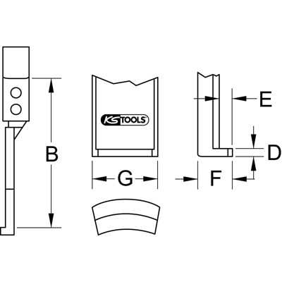 KSTOOLS® - Abzieherhaken, schlanke Ausführung, 200mm, D=2mm
