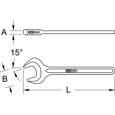 KSTOOLS® - BRONZEplus Zugmaulschlüssel 15°, 1.1/4"