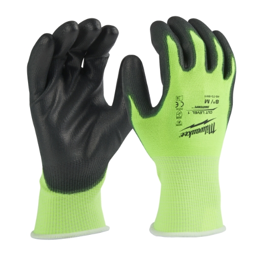 MILWAUKEE Größe 8 (M) Hi-Vis Schnittschutzhandschuhe Klasse 1/A