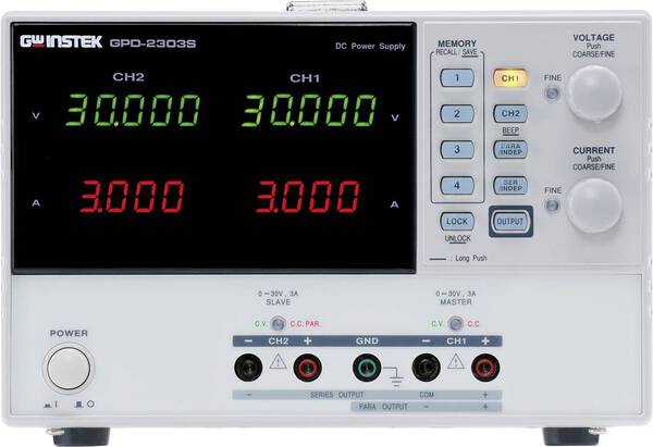 GW Instek GPD-3303S Labornetzgerät, einstellbar 0 - 30 V/DC 1 - 3 A 195 W USB Anzahl Ausgänge 3 x