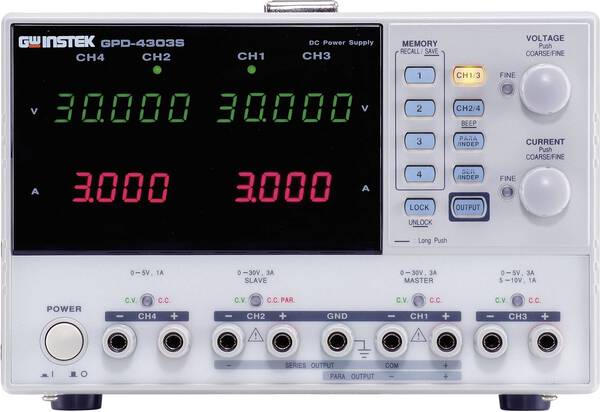 GW Instek GPD-4303S Labornetzgerät, einstellbar 0 - 30 V/DC 0 - 3 A 195 W USB fernsteuerbar Anzahl Ausgänge 4 x