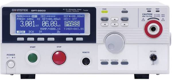 GW Instek GPT-9803 Isolationsmessgerät, Stoßspannungsprüfgerät 100 V, 250 V, 500 V, 1000 V 9500 MΩ