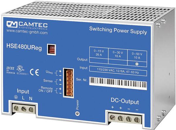 Camtec HSEUreg04801.50T Labornetzgerät, einstellbar 0 - 50 V/DC 10 A 480 W Anzahl Ausgänge 1