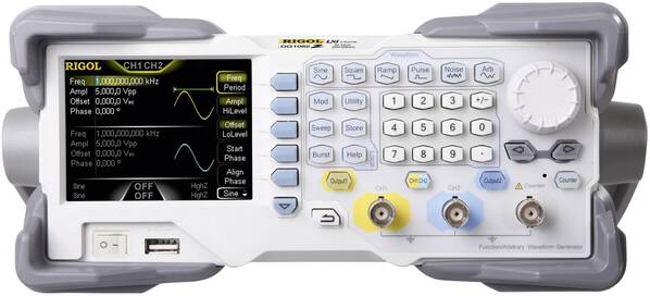 Rigol DG1022Z Funktionsgenerator netzbetrieben 1 µHz - 25 MHz 2-Kanal Sinus, Rechteck, Dreieck, Rauschen, Arbiträr