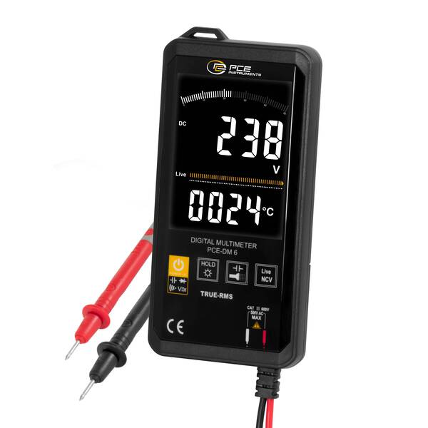 PCE Instruments PCE-DM 6 Hand-Multimeter digital CAT III 600 V Anzeige (Counts): 6000