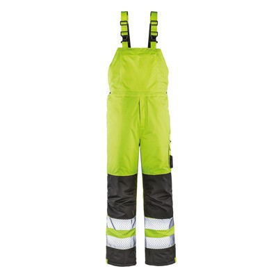 4Protect® - Warn-Winter-Wetterschutz-Latzhose ATLANTA, warngelb/grau, Größe XXL