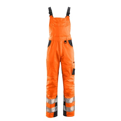 4Protect® - Warnschutz-Latzhose ALABAMA, warnorange/grau, Größe 68