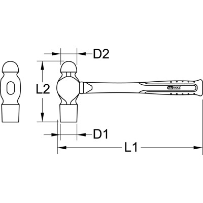 KSTOOLS® - BRONZEplus Schlosserhammer, 300g, englische Form