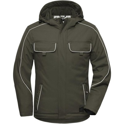 James & Nicholson - Winter Workwear Softshelljacke JN886, oliv, Größe XL