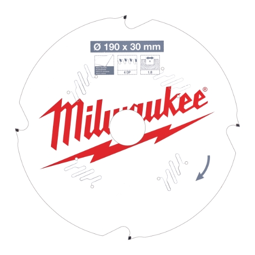 MILWAUKEE 190/30mm Z4 Diamant Kreissägeblatt Faserzement für Handkreissägen
