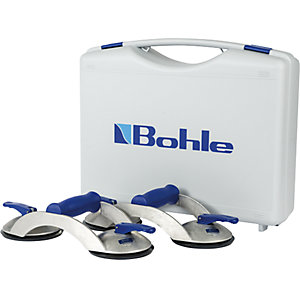 Saugheber VERIBOR® BLUE LINE, VE 2 Stk, 2-Kopf-Alukörper mit Quergriff, Tragfähigkeit 70 kg, Scheiben-Ø 120 mm.